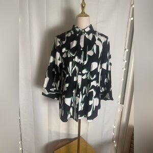 Chico's Black And White Button Down Shirt 2
